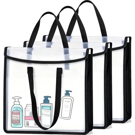 3-piece retractable paper storage box, black plastic handle folder, suitable for 12x12 inch cardboard/handmade paper, portable and durable craft storage solution (1/5)
