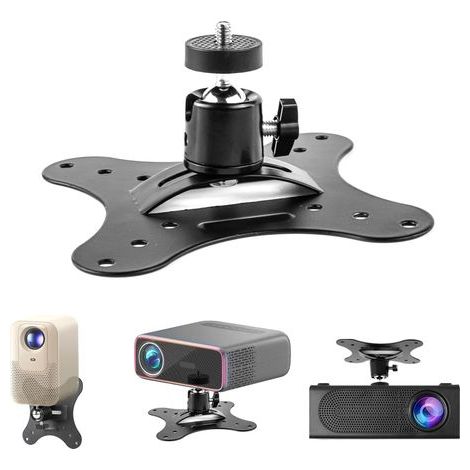 1 Pièces Support Videoprojecteur, Support Projecteur, Support Mural Videoprojecteur Réglable à 360°, Pied Projecteur Convient pour Les Home Cinémas, Les Salles De Jeux Vidéo et Les Bureaux, Métallique (1/5)