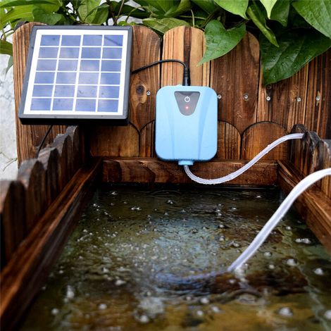 Aérateur de Bassin Solaire Professionnel, Pompe à Oxygène Pompe à Air de Bassin Pompe à Oxygène Aérateur à énergie Solaire, pour Aquariums D'aération de Bassin de Jardin 2L / Min (1/4)