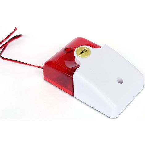 Wired 12V Siren, 105dB with Red Strobe Light for Home and Warehouse (1/5)