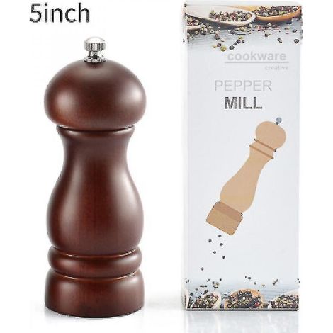 Broyeur de poivre en bois de cabestan, moulin à bois (5 pouces) (1/4)