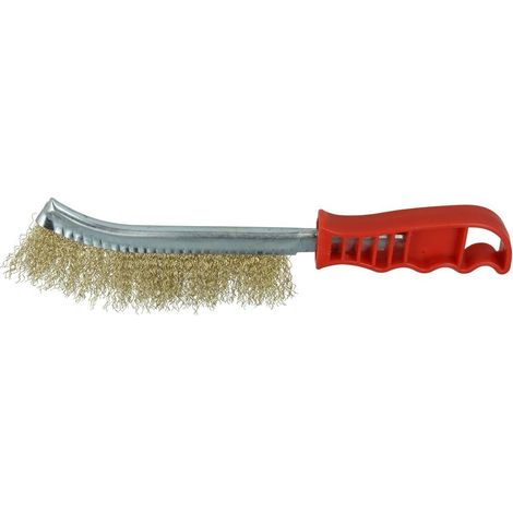Brosse métallique univ.,fil d'acier manche en plastique