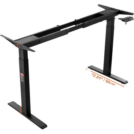 Cadre de Bureau Debout, Hauteur Réglable, Construction Solide, Double 70to120cm noir (1/2)