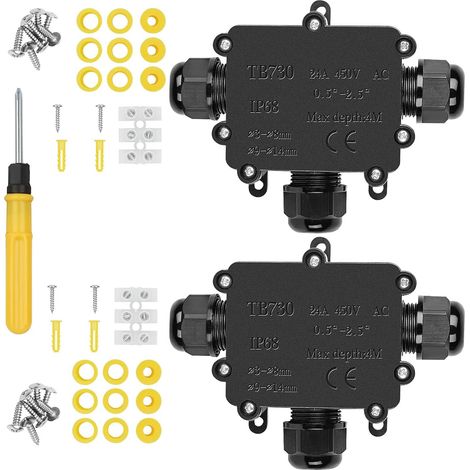 Boîte IP68 2 Pcs, 3 Voies, Connecteur Câble 3-8 (1/5)