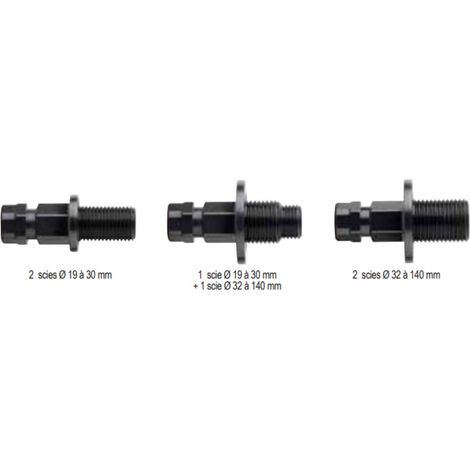 Pack de 3 connecteurs longs pour utilisation simultanée de 2 scies trépan Diager