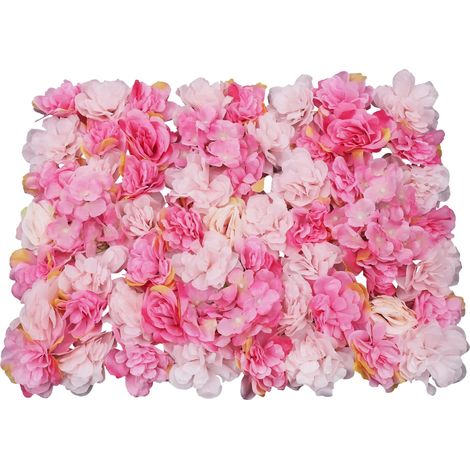 Künstliche Blumenwandpaneele, UV-beständig, leicht anpassbar, Rosa (1/2)