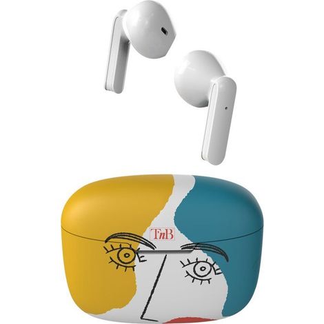 Cuffie wireless - T'nb - Esclusivo - ART 3 - Custodia di ricarica inclusa - Bluetooth - Autonomia 12h - Controllo touch - Bianco (1/5)