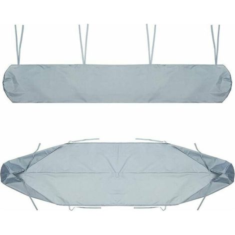 Sac de protection pour auvent, housse antipoussière de 4 mètres, gris, housse de protection hivernale imperméable, convient aux auvents de terrasse. (1/4)