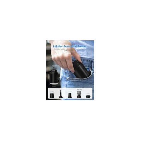 Pompe à Air Électrique pour Matelas Lits Gonflable, Sacs de Rangement Sous Vide – Mini Portable, Rechargeable, Gonflage & Dégonflage Rapide avec 5 Buses, Lumière LED, Arrêt Auto pour Bouées de piscine (1/3)