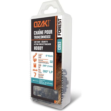 Ozaki Kettensägekette Semi-Quadratisch .300 (7,62 mm) .043 (1,1 mm) Mini. 32 Treiber Für Akku-Mini-Kettensäge