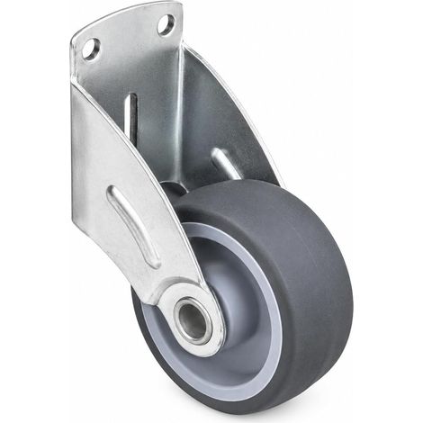 Roue jockey réglable en acier et caoutchouc pour portes, conçue pour résister au vieillissement, pour clôture de cour (gris) (1/5)