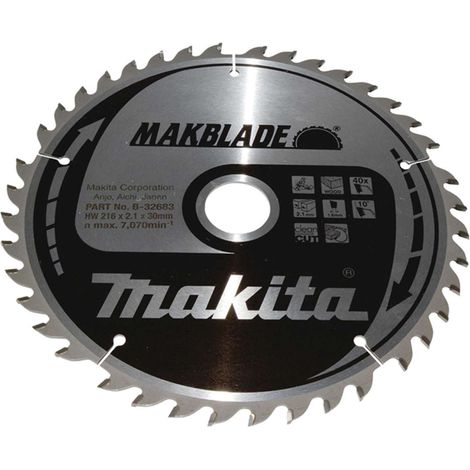 Makita - Hoja de sierra para madera 216x30 mm, 40 dientes B-32683