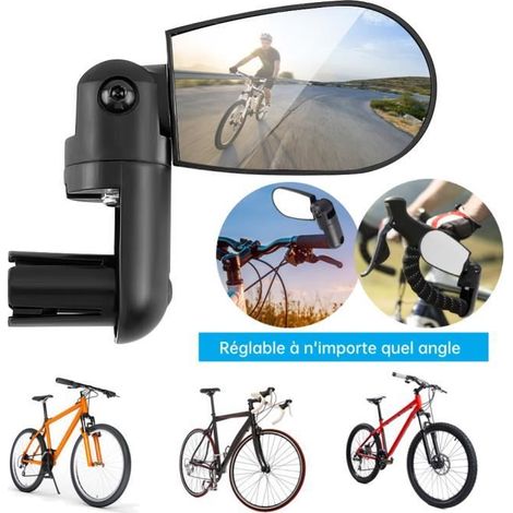 Rétroviseur de vélo avec support réglable - Miroir convexe réfléchissant (1/4)