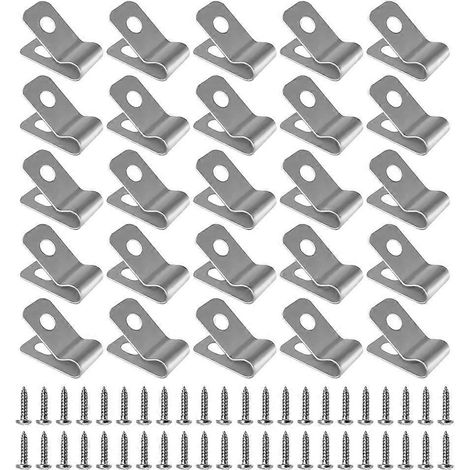 100 jeux de pinces de fixation robustes pour clôture en fil de fer, clips de montage pour cage à fil de fer avec vis (1/5)