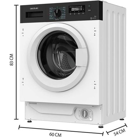 Cecotec Lavadora 8Kg Integrable Bolero DressCode 840 BI Inverter A. 1400RPM Máximas Regulables, 16 Programas, Bajo Consumo (1/5)