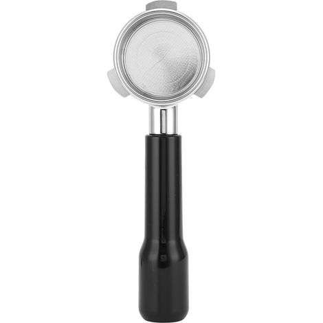 Porte-filtre sans fond pour machine à café, en acier inoxydable, 54 mm, noir. Outil de remplacement pour panier-filtre. Accessoire pour machine à café. (1/5)