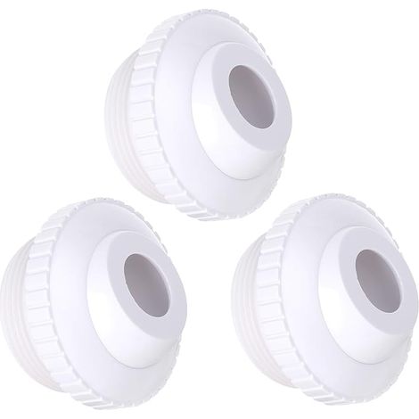 3-teilige Pool Jet Düsen, 3/4" Directional Flow Eyeball Inlet Jet, Pool Return Jet Ersatzteile Fittings Spa mit 1-1/2 Zoll MIP Gewinde Pool Zubehör für Reinigung Weiß