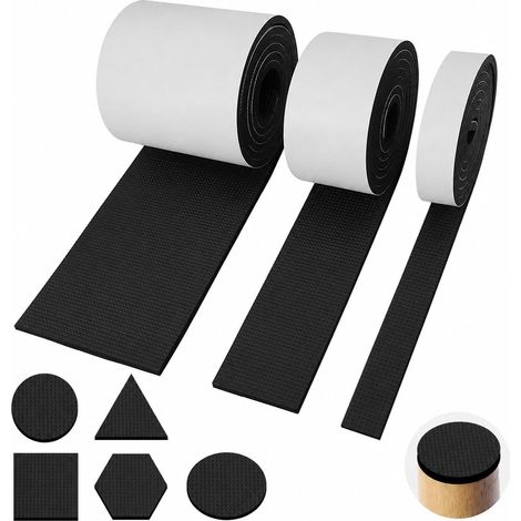 Patin Antiderapant Caoutchouc, 3 Rouleaux Patin de Meubles Adhésif, Patins Autocollant Protecteurs de Meubles Protecteurs, Tampon Caoutchouc Adhesif, Anti-Rayures Réduit Le Bruit, pour Chaise, Table (1/5)