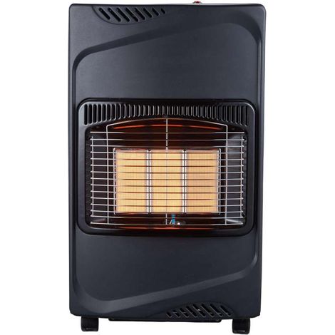Stufa a Gas Infrarossi 4,2 kW - Nero - Con Kit Regolatore Gas