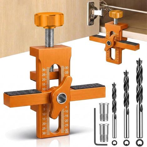 1 Gabarit De Perçage, Guide De Montage 2-en-1, Forets 6-10mm, Pour Porte De Placard Et Meuble (1/5)