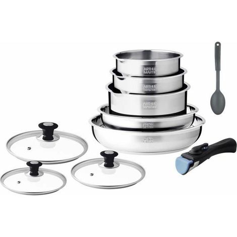 Arthur Martin AM4485 Set di Pentole Acciaio 26 cm