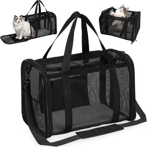 Sac Transport Chat,Sac de Transport pour Chat d'Extérieur,Noir (1/5)