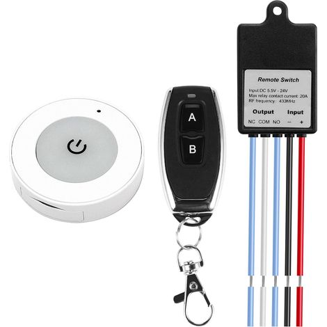 Interrupteur Sans Fil 12V avec Télécommande, 433MHz, Relais DC 5V-30V, 30-50m, Contrôleur de Petite Taille pour Plafonniers et Lampes Électroménagers (1/5)