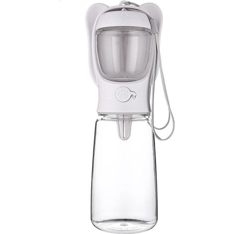 Bouteille Eau Chien - 550 ml - Avec Récipient Croquettes 100 g - Bol Voyage Étanche - Pour Chiens Petits et Chats - 1 Pièce (1/5)