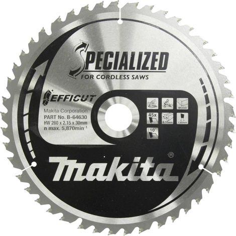 Makita B-64630 Lama circolare 260 x 30 x 2.15 mm Numero di denti: 45 1 pz.