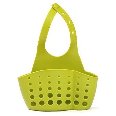 Sac de rangement suspendu avec bouton, panier organisateur pour évier de cuisine et salle de bain (1/2)