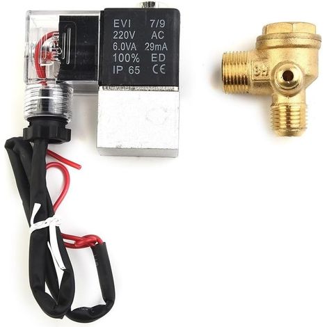Électrovanne, accessoires de compresseur d'air, petite électrovanne de pompe à air, clapet anti-retour silencieux et sans huile DC12V(B) (1/5)