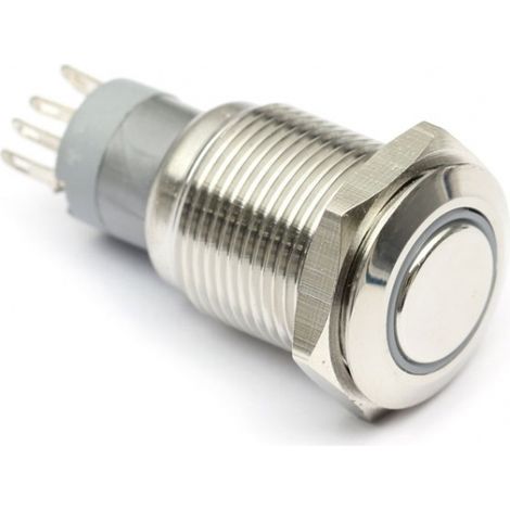 Bouton-poussoir antivandalisme 16 mm monostable blanc