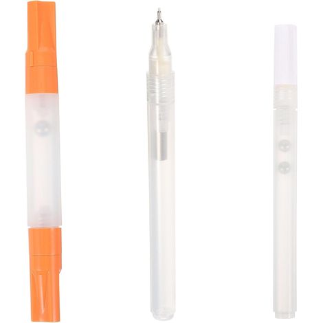 Stylos Rechargeables de Peinture Vides Lot de 3 Orange Double-Tête 3 MM Micro-Pointe 0,5 MM Accessoires pour Dessin et Écriture Artistique (1/5)