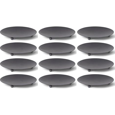 12 bougeoirs noirs 7,5 cm diamètre décoration Noël