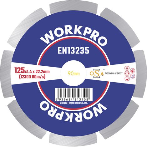 WorkPro  GSOSSE-2 Trennscheibe 125 mm 1 St. Keramik, Porzellan, Marmor, Mauerwerk, Glas, Kalkstein,