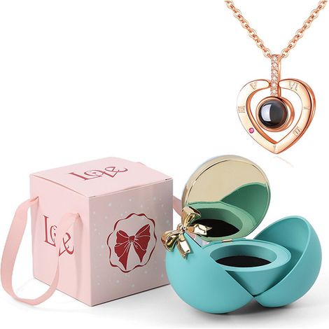 1 coffret cadeau roses éternelles, boîte à bijoux ronde, doublure velours, pour bagues boucles d'oreilles, Saint-Valentin anniversaire (1/5)