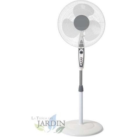 Suinga SF0147 - Oszillierender Bodenventilator, 3 Ventilationsstufen, 40 cm Flügelgröße, höhenverstellbar, 50 W, weiß (1/4)