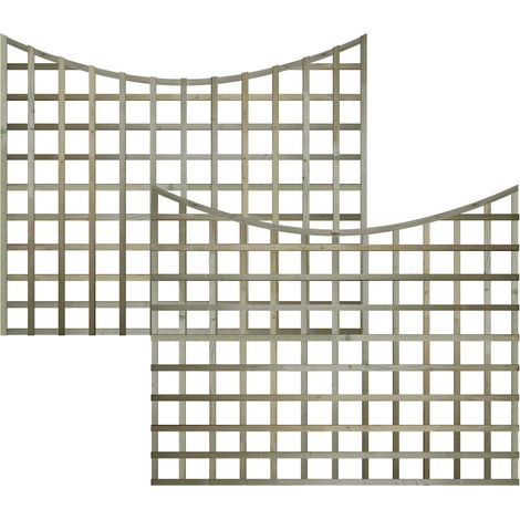 Premier 6ft x 5ft Concave Top Standard Square Garden Trellis Panel