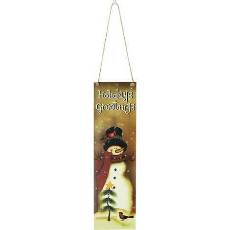Plaque Murale - Décoration Porte Noël - Pendaison en Bois - Pour Fête Festive - 1 Pièce (1/4)