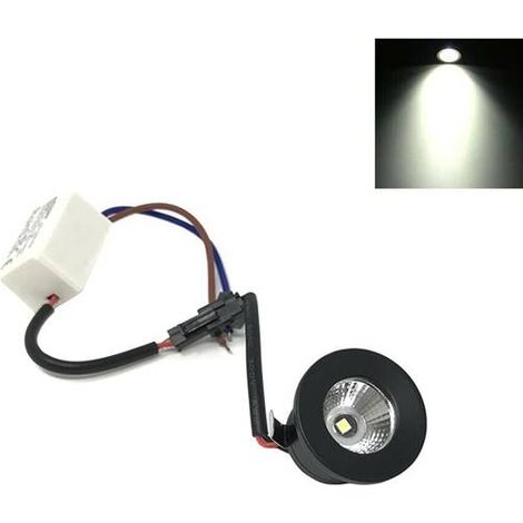 Faretto Led 1w A Incasso Mini Punto Luce Naturale 4000 K Bordo Nero (1/2)