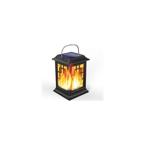 Solar-Außenlaterne mit realistischem Flammeneffekt, IP65 wasserdicht - Crezuo