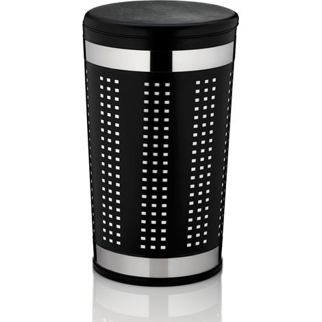 Cesto de ropa Kela Sevilla, diámetro 35x60,5 cm, negro (1/5)