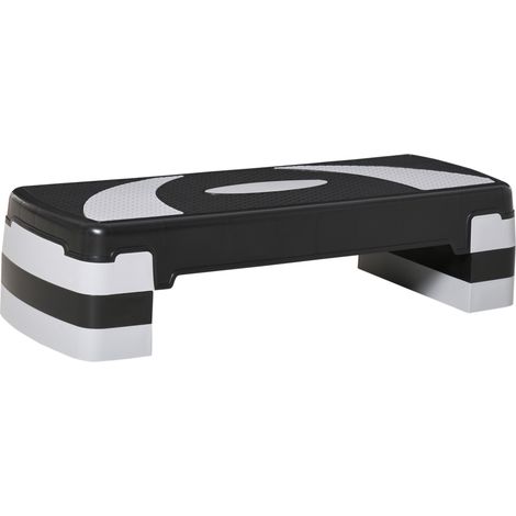Stepper Fitness Aérobic hauteur réglable 10/15/20 cm surface antidérapante 80 x 31 x 20 cm noir gris (1/5)