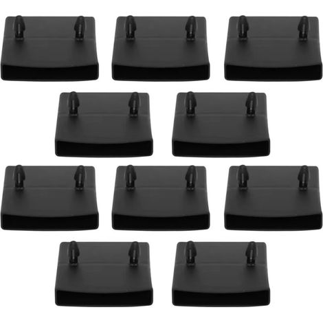 10x Embout Support Latte Double 53x10mm à Clipser Plastique Noir pour Sommier Cadre Bois Lit Meuble (1/5)