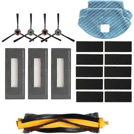Accessoires pour robot aspirateur Deebot Ozmo 930 : brosse principale, brosse latérale, filtre HEPA, serpillière en tissu (1/5)