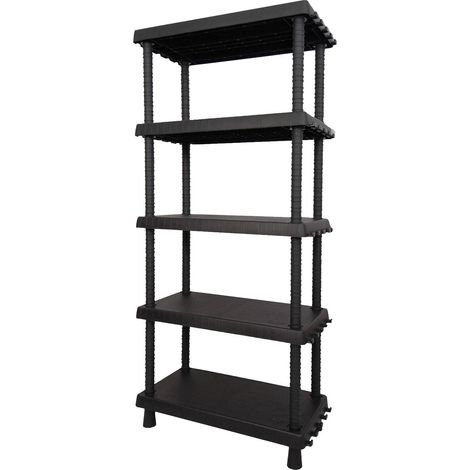 Dmora Regal aus Polypropylen mit 4 Böden, Mehrzweckregal für drinnen oder draußen, 100 % Made in Italy, cm 72x35h165, Farbe Anthrazit (1/5)