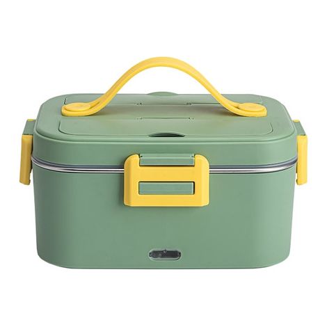 Boîte à lunch électrique, chauffe-plats, sac à lunch isotherme portable, idéal pour la voiture et pour travailler en extérieur (vert). (1/5)