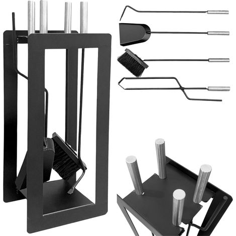DanDiBo Kaminbesteck Modern Schwarz 5 Teilig Set 96572 Kaminset Kamingarnitur Ofenbesteck