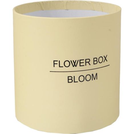 Caja de flores, caja de regalo, decoración, color crema, tamaño mediano (1/2)