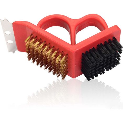 Brosse multifonctionnelle pour barbecue, ustensiles de cuisine, brosse en fil de cuivre pour usage domestique, accessoires de nettoyage en plastique, 14,5 (1/5)